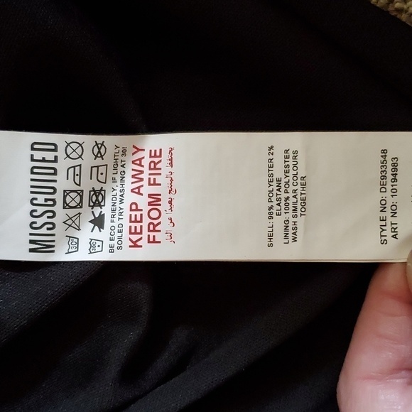 Missguided Black Asymmetrical Neckline Satin Bodycon Mini Dress Size US 4 - Picture 8 of 13